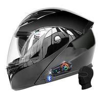 Casco integrale da moto modulare Bluetooth con design flip-up, doppia visiera antiappannamento, casco da moto leggero omologato ECE con doppio microfono altoparlante for motociclisti cittadini o da tu