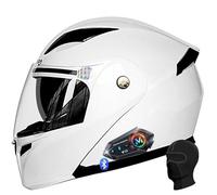 Casco integrale da moto modulare Bluetooth con design flip-up, doppia visiera antiappannamento, casco da moto leggero omologato ECE con doppio microfono altoparlante for motociclisti cittadini o da tu