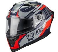 Casco integrale da moto MT Braker SV Cockpit B5 blu-grigio-rosso XL
