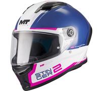 Casco integrale da moto MT Stinger 2 Core A8 blu-bianco-rosa XS