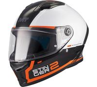 Casco integrale da moto MT Stinger 2 Core B0 bianco-nero-arancione XL