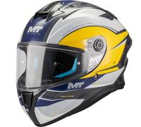Casco integrale da moto MT Targo S Outside C3 grigio-giallo-blu S