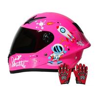 Casco Integrale Da Moto Per Bambini Estivi,3-12 Anni, Per Ragazzi E Ragazze, Omologato DOT,Casco Da Moto Retrò,Casco Jet Da Go-Kart, Cruiser, Ciclomotore,Caschi Da Bici Da Strada 32,L/(51~62cm)