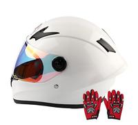 Casco Integrale Da Moto Per Bambini Estivi,3-12 Anni, Per Ragazzi E Ragazze, Omologato DOT,Casco Da Moto Retrò,Casco Jet Da Go-Kart, Cruiser, Ciclomotore,Caschi Da Bici Da Strada 4,XL/(53~54cm)