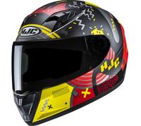 Casco integrale da moto per bambini HJC Y10 Mika MC1SF nero-rosso-giallo L