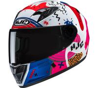 Casco integrale da moto per bambini HJC Y10 Mika MC28 bianco-rosa-blu S