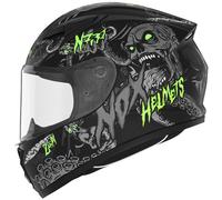 Casco integrale da moto per bambini NOX N731 ZUMBI nero opaco-verde M