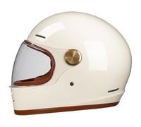 Casco integrale da moto per uomo stile racing leggero stile motorbike con spoiler Caschi da scooter e bicicletta per donna certificati DOT Beige M/57-58cm