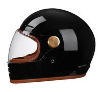 Casco integrale da moto per uomo stile racing leggero stile motorbike con spoiler Caschi da scooter e bicicletta per donna certificati DOT Black lucido M/57-58cm