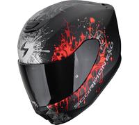 Casco integrale da moto Scorpion EXO-391 Wolf nero opaco-argento-rosso XS