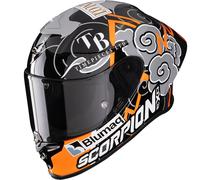 Casco integrale da moto Scorpion EXO-R1 EVO Air FIM RACING #1 Replica Aron 2024 Nero-Arancione-Grigio M