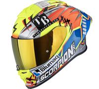Casco integrale da moto Scorpion EXO-R1 EVO II Air Aron Misano Argento-Giallo Fluo-Blu S