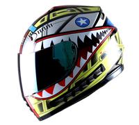 Casco integrale da moto WOW per bici da strada BMX MX per ragazzi e bambini, colore: giallo squalo