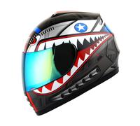 Casco integrale da moto WOW per bici da strada BMX MX per ragazzi e bambini Shark Nero