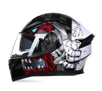 Casco integrale da Motorcycle leggero Doppia visiera Parasole Caschi da moto Calotta in ABS Imbottitura in EPS Antiappannamento Uomo Donna Certificato DOT Grigio XXL/63-64cm