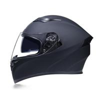 Casco integrale da Motorcycle leggero Doppia visiera Parasole Caschi da moto Calotta in ABS Imbottitura in EPS Antiappannamento Uomo Donna Certificato DOT Black opaco M/57-58cm