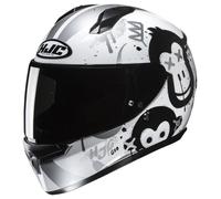 HJC C10 Geti Casco per ragazzi, nero-bianco-argento, taglia XS 54 55 per bambini