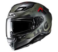 HJC F71 Faco Casco, nero-rosso-verde, taglia L per maschi