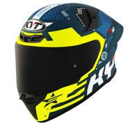 KYT TT-Revo Fuselage, casco integrale L male Opaco Verde Scuro/Blu/Giallo