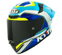 KYT TT-Revo Grand Prix, casco integrale XXL male Bianco/Blu/Azzurro/Giallo