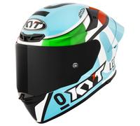 KYT TT-Revo Leopard Replica Tricolore, casco integrale XL male Bianco/Azzurro/Verde/Rosso