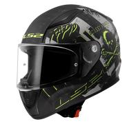 LS2 FF353 Rapid II Pirates, casco integrale 3XL male Opaco Nero/Grigio/Giallo Fluo