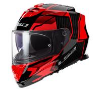 LS2 FF800 Storm II Tracker Casco, nero-rosso, taglia L