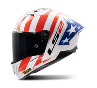 LS2 FF805 Thunder GP Baz Replica Carbon Casco, bianco-rosso-blu, taglia 2XL per maschi