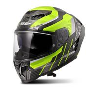 LS2 FF807 Dragon Carbon Trax, casco integrale XL male Nero/Giallo Fluo/Grigio