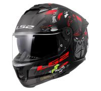 LS2, Casco Moto Integrale STREAM II ANGRY MONKEY Matt Black Red, L