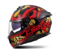 LS2 FF808 Stream II Drako, casco integrale XL male Rosso/Nero/Oro