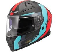 Casco Integrale Ls2 FF811 Vector II Carbon Grid Rosso Cyan 3XL