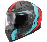 Casco Integrale Ls2 FF811 Vector II Carbon Grid Rosso Cyan XS