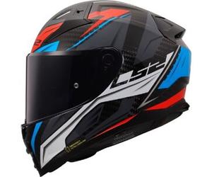 Casco Integrale Ls2 FF811 Vector II Carbon Savage Bianco Blu Rosso Lucido XS