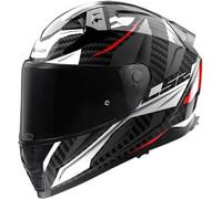 Casco Integrale Ls2 FF811 Vector II Carbon Savage Bianco Rosso Nero Lucido 3XL