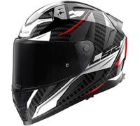 Casco Integrale Ls2 FF811 Vector II Carbon Savage Bianco Rosso Nero Lucido 3XL