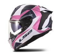 casco ls2 ff817 challenger ii flaman - nero / bianco / rosa L