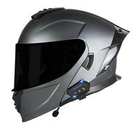 Casco Integrale Modulare Bluetooth, Casco Flip-Up Antiappannamento Omologato ECE Con Doppia Visiera, Casco Da Ciclismo Su Strada, Per Adulti, Donne E Uomini D3, M(57-58cm)