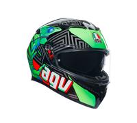 Casco integrale moto Agv K3 KAMALEON BLACK RED GREEN helmet casque ECE 2206