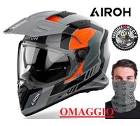 Casco integrale moto Airoh Bandit Horn Arancione Orange Matt Adventure Helmet