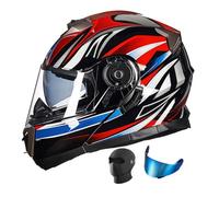 Casco Integrale Moto per Donna Uomo, Caschi Modulari Motorino Integrali con Doppia Visiera, ECE Omologato Leggero Traspiranti Anticollisione Casco Moto per Road Scooter Touring