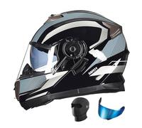 Casco Integrale Moto per Donna Uomo, Caschi Modulari Motorino Integrali con Doppia Visiera, ECE Omologato Leggero Traspiranti Anticollisione Casco Moto per Road Scooter Touring