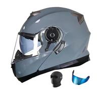 Casco Integrale Moto per Donna Uomo, Caschi Modulari Motorino Integrali con Doppia Visiera, ECE Omologato Leggero Traspiranti Anticollisione Casco Moto per Road Scooter Touring