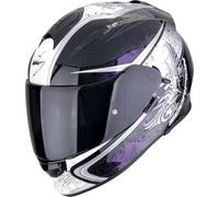 Casco Integrale Moto Scorpion C Run Bianco/Nero/Viola - Omologato ECE 22.06, visiera trasparente inclusa