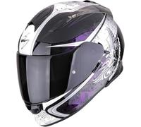 Scorpion EXO-491 Run Casco, nero-bianco-porpora, taglia L per maschi