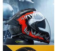 Casco Integrale Moto Spiderman Venom Sportivo Futuristico Marvel Certificato DOT