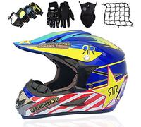 Casco Integrale Motocross, Casco da Cross per Bambini, Casco Downhill con Occhiali Guanti Face Mask Rete Del, Casco Gioventù Caschi del Motociclo - Adatto per Tutte Le Stagioni