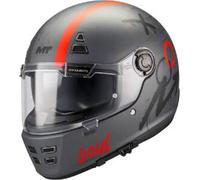 Casco integrale da moto MT Jarama SV Papercut C15 grigio-rosso opaco M