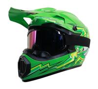 Casco Integrale Mtb DOT, Set Di Caschi da Motocross Per Bambini E Adulti con Occhiali, Maschera E Guanti, Per Moto da Discesa Mx Avt Dirt(B20 Green,M(56-57CM))