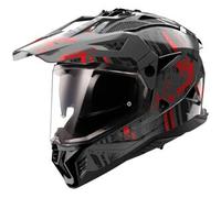 Casco Integrale On-Off Touring Ls2 MX702 Pioneer II Crazy Nero Grigio Rosso Lucido XXL